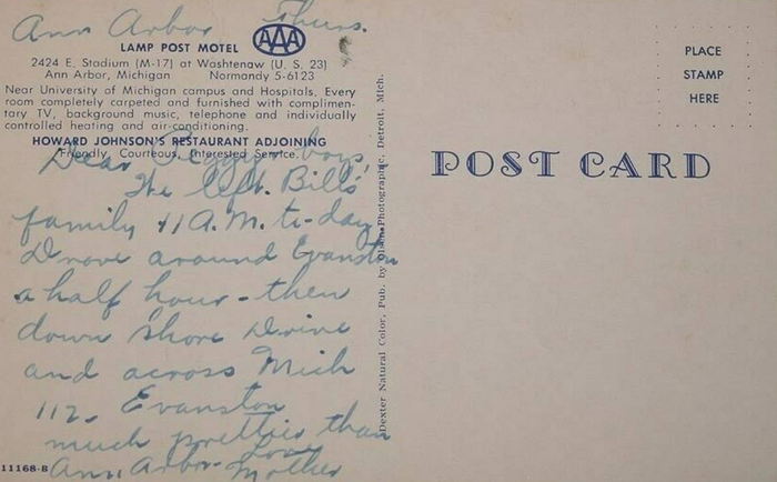 Lamp Post Motel (University Inn) - Old Postcard And Promos